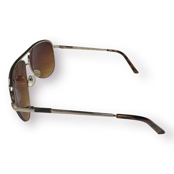 Steve Madden Unisex Aviator Sunglasses Gold Frame Brown Lenses‎ Oversized - Picture 2 of 6